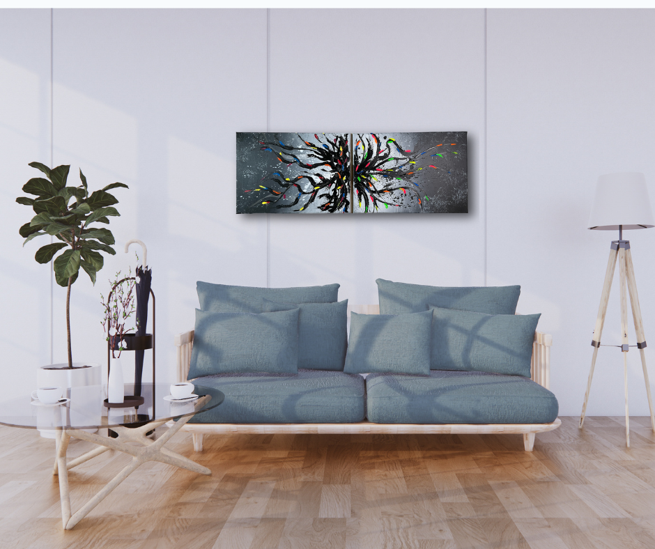 ZXHYWYM Smaragdgrünes Lotus Leinwandbild - 30x60cm Abstrakte Kunst Für Wohnzimmer